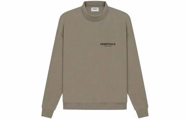 Fear of God Essentials SS21 Pull-Over Mockneck Taupe Logo