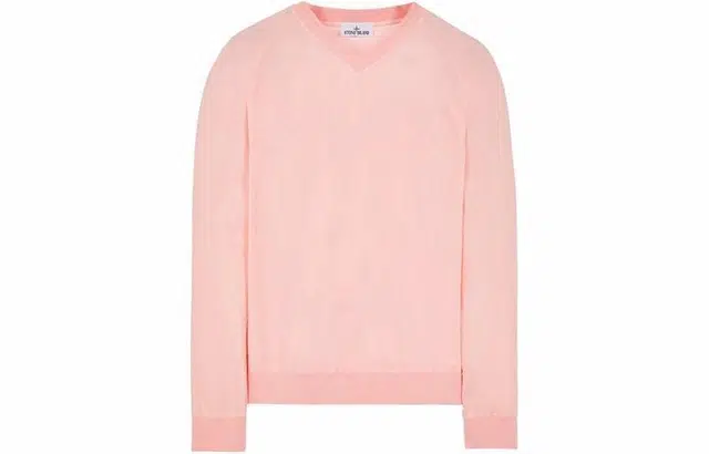 Stone Island V-Neck Pullover Pink