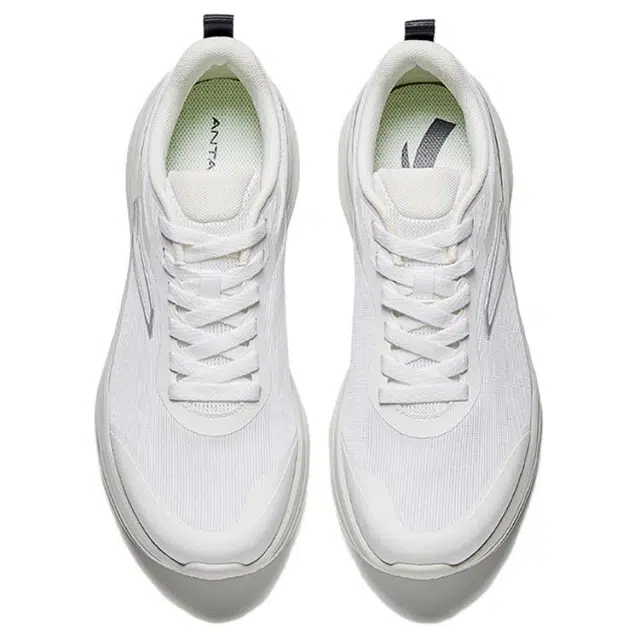 超级安踏 异构 舒适百搭 时尚潮流耐磨防滑减震 低帮 休闲跑步鞋 男款 雪花白