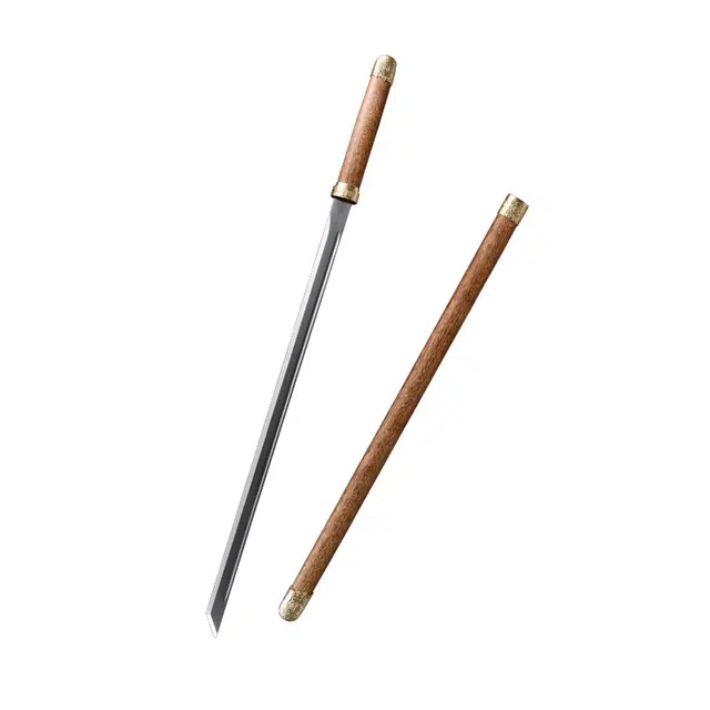 天字号 君子唐横刀 实木鞘黄铜装高锰钢长刀龙泉兵器收藏未开刃 成品模型