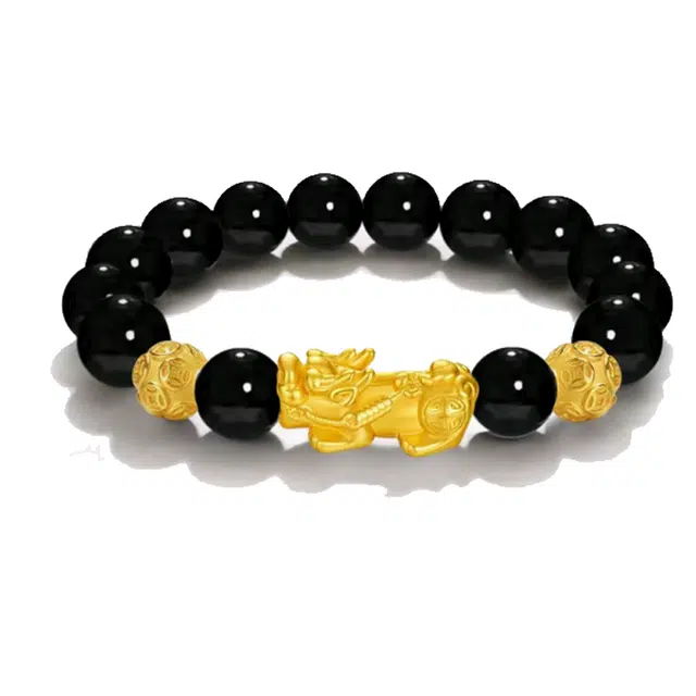 余笙情 新中式招财纳福吞金兽国潮复古风转运珠#好运 黑檀 手串 男女同款情侣款