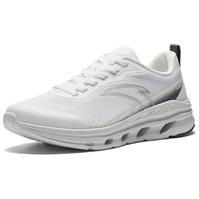 超级安踏 异构 舒适百搭 时尚潮流耐磨防滑减震 低帮 休闲跑步鞋 男款 雪花白