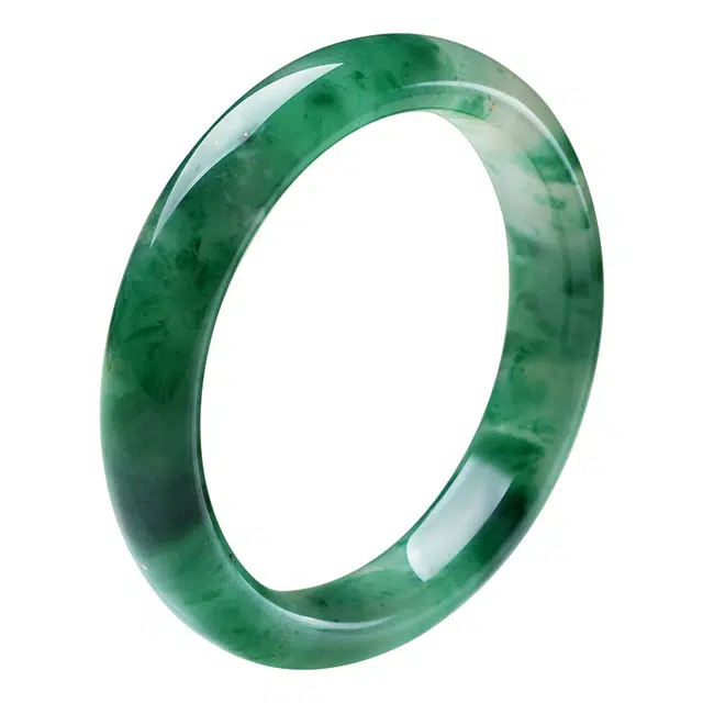 印象眸 新中式古风气质古色古香汉服旗袍高级感显白飘花轻奢 非洲翠 手镯 女款