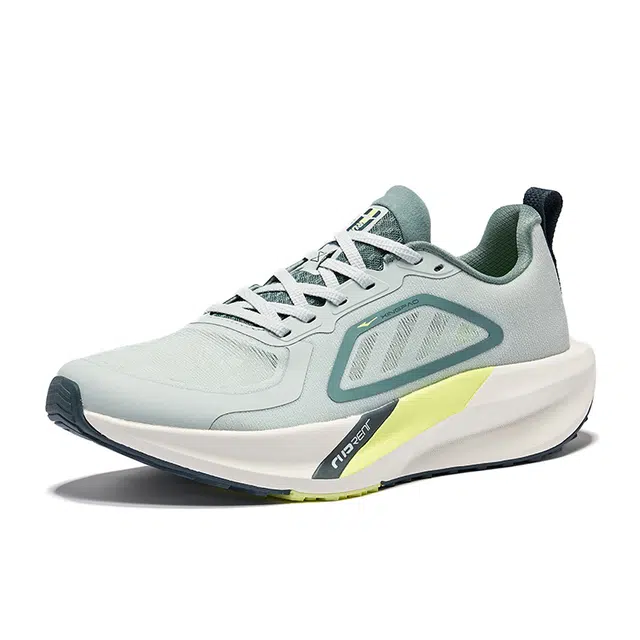 鸿星尔克 型跑 舒适 百搭减震回弹 低帮 城市通勤跑步鞋 男款 浅灰绿鼠尾草叶