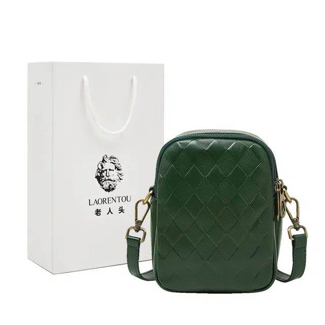 老人头 休闲时尚小巧 牛皮革 单肩包 女款 多色