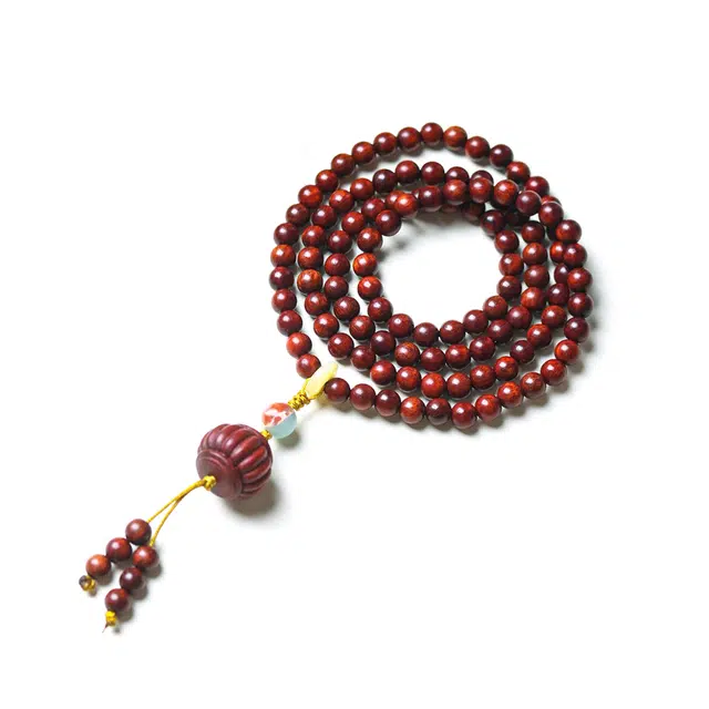 灵晔 新中式多圈叠戴小众设计轻奢感文玩念珠 福气满满 招财纳福转运国潮盘玩手持佛珠 檀木 手串 男女同款情侣款