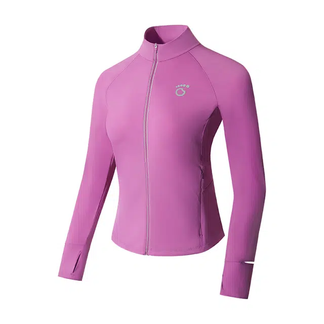 马孔多 运动舒适时尚凉感抗紫外线健身衣 女款 超亮紫