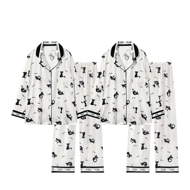 俏韵 休闲开衫提花家居服简约舒适睡衣套装 男女同款 图片色