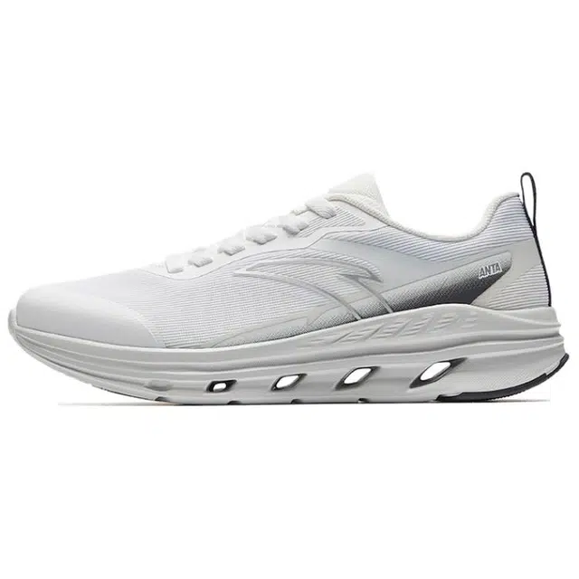 超级安踏 异构 舒适百搭 时尚潮流耐磨防滑减震 低帮 休闲跑步鞋 男款 雪花白