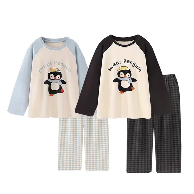 俏韵 卡通长袖长裤可爱舒适家居服外穿睡衣套装 男女同款