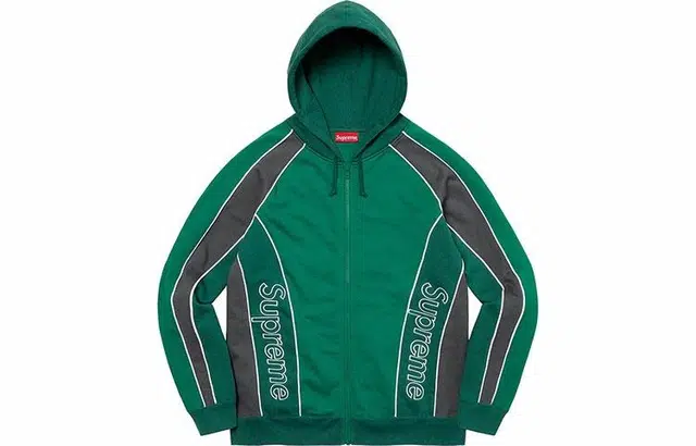 Supreme FW21 Track Paneled Zip Up Hooded Sweatshirt