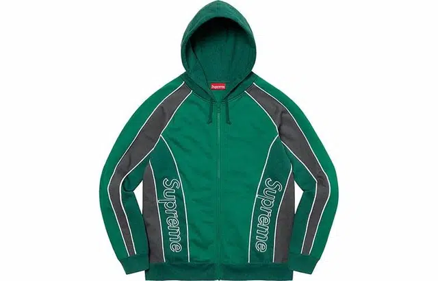 Supreme FW21 Track Paneled Zip Up Hooded Sweatshirt