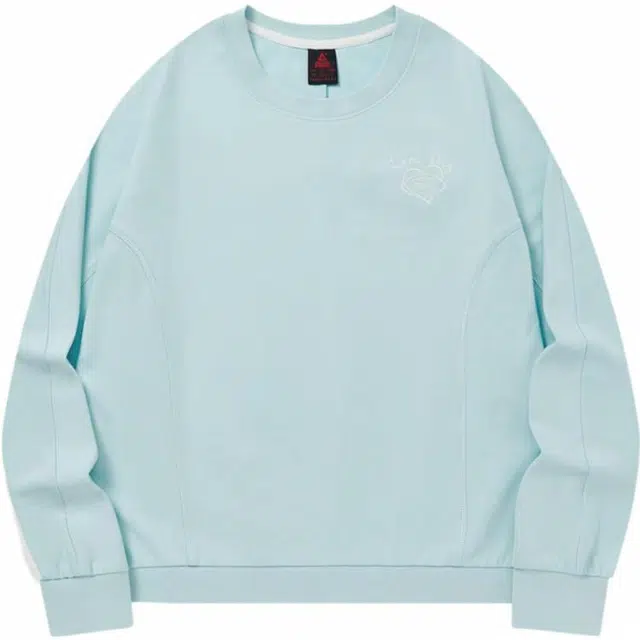 匹克 时尚系列 针织圆领纯色无帽宽松长袖休闲运动卫衣 男款 科技蓝