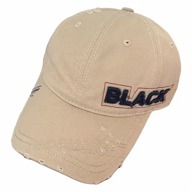 优莲茵 美式复古街头做旧刺绣字母 韩版简约休闲大帽檐显脸小 户外出行登山遮阳防晒帽 大头围可调节 棉 鸭舌帽 男女同款情侣款