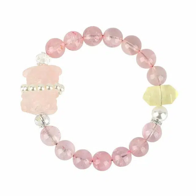阿梵尼 冰粉小熊 梦幻可爱招桃花 旺人缘浪漫甜蜜百搭高级感 #好运天然 粉水晶 手串 女款
