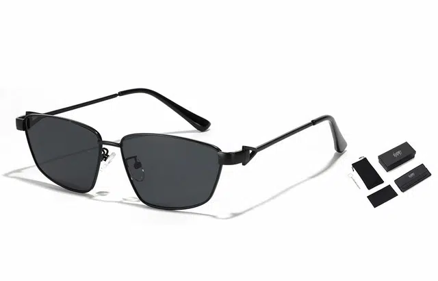 肯默 防紫外线墨镜 轻盈细镜腿遮阳 铜 不规则形 太阳眼镜 男女同款情侣款