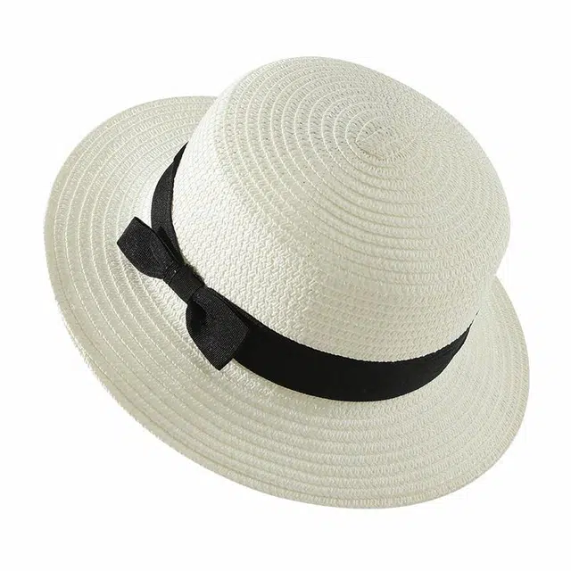 南极人 法式平顶草帽夏季防紫外线遮阳帽子海边沙滩度假拍照大帽檐太阳帽编织礼帽 草编 防晒帽 女款