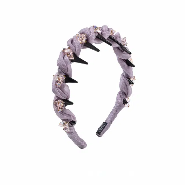 左欧 高颅顶高级感时尚洋气发捆头饰梳齿防滑头箍 水晶 发箍 女款