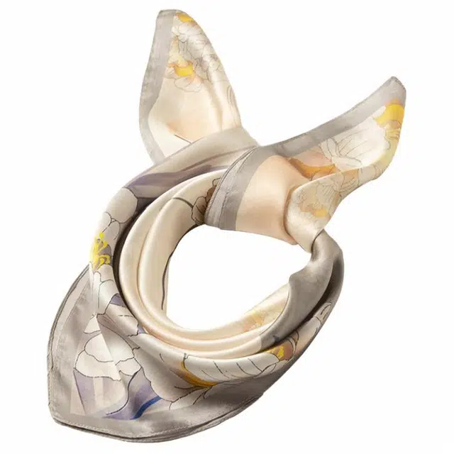 恒源祥 时尚真丝方巾 轻盈柔软 百搭经典设计 桑蚕丝 丝巾 女款