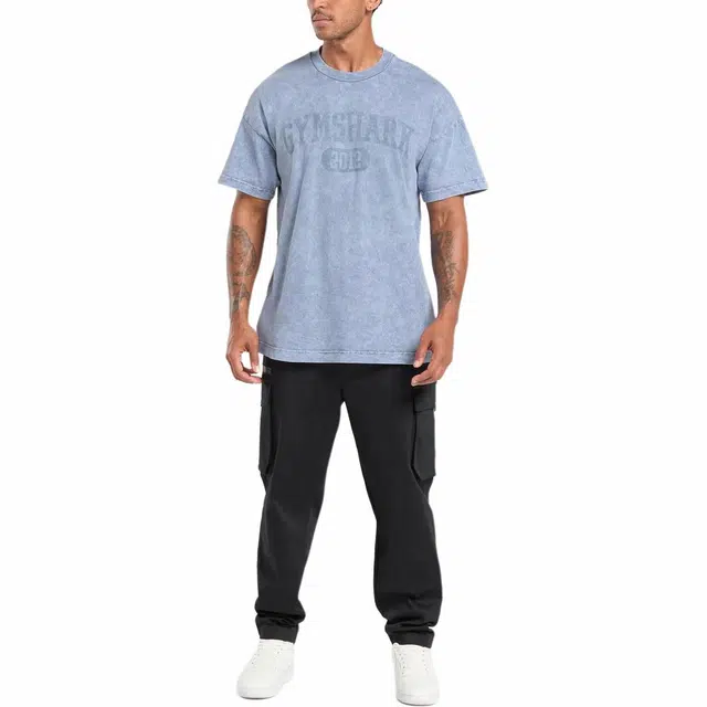 GYMSHARK Collegiate Shadow Washed logoT