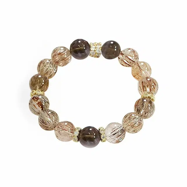 月岚 事业爆棚 八方来财 进宝小霸王 提升自信 自我认知领闹能力 前程似锦 钛晶 手串 男女同款情侣款