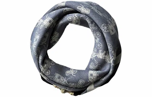 优幽兰 时尚百搭高级感护颈保暖方巾设计感磁扣小领巾韩版高档减龄气质优雅懒人薄搭配连衣裙西装衬衫 聚酯纤维 女款