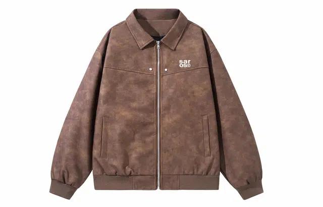 雅鹿 美式复古高街机车风水洗做旧休闲舒适百搭旅游通勤防风防水保暖教练宽松夹克外套 男女同款