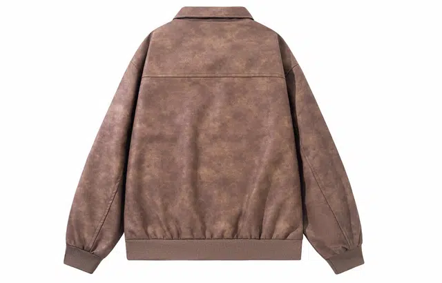 雅鹿 美式复古高街机车风水洗做旧休闲舒适百搭旅游通勤防风防水保暖教练宽松夹克外套 男女同款