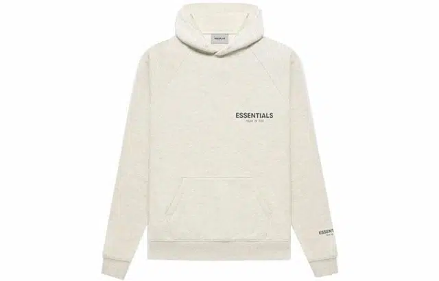 Fear of God Essentials FW21 Pullover Hoodie Light Heather Oatmeal Logo