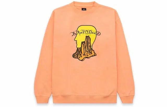 Brain Dead FW21 Mount Slime Crewneck - Peach