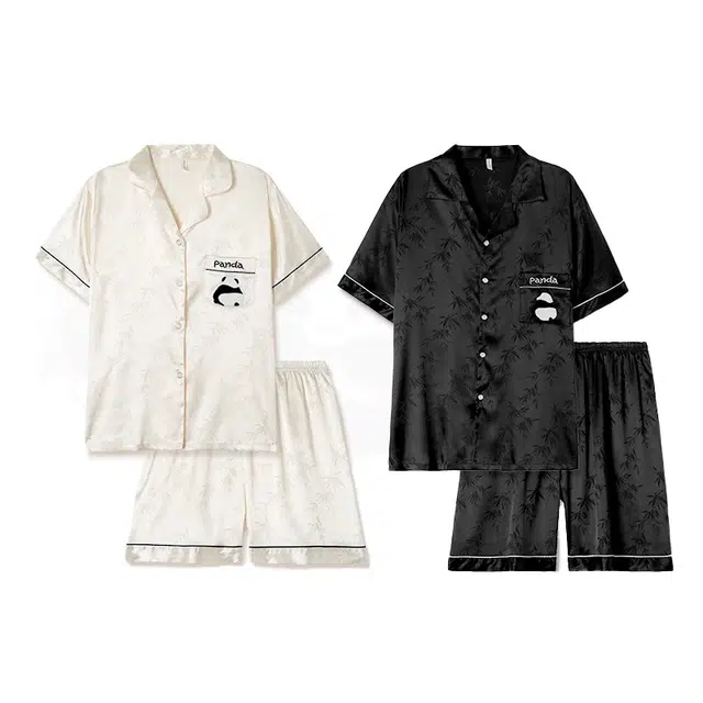 俏韵 高级感短袖休闲透气家居服外穿睡衣套装 男女同款