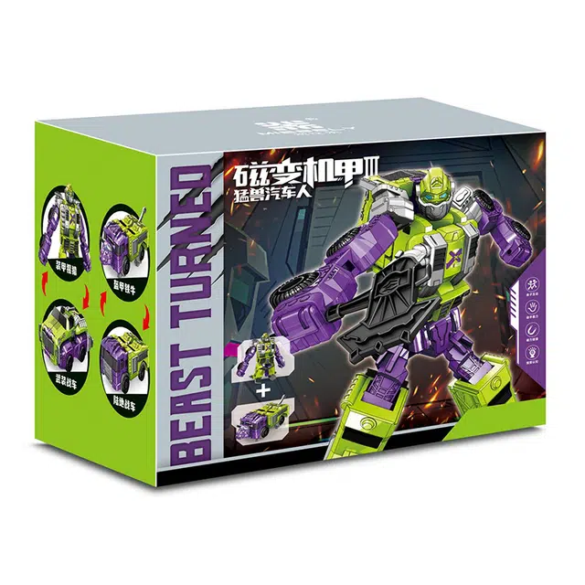 蒙柯 金刚机器人变形 磁力机甲 拼装模型玩具
