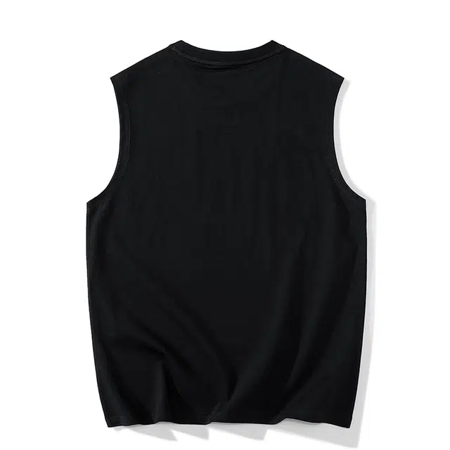 舒适休闲薄款字母印花直筒运动纯棉无袖百搭运动上衣背心 男女同款