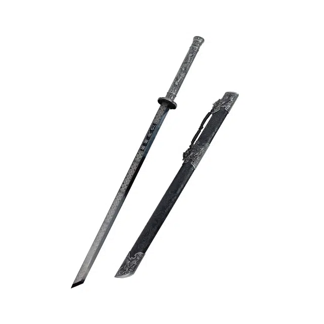 天字号 麒麟战刀 杉木鞘合金柄龙泉宝剑锰钢刃材未开刃 成品模型