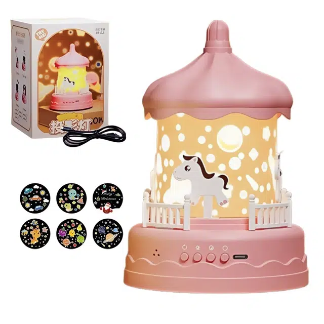 古欧 全景星空投影灯卧室满天星 天花板梦幻夜灯旋转木马 安抚 早教益智玩具