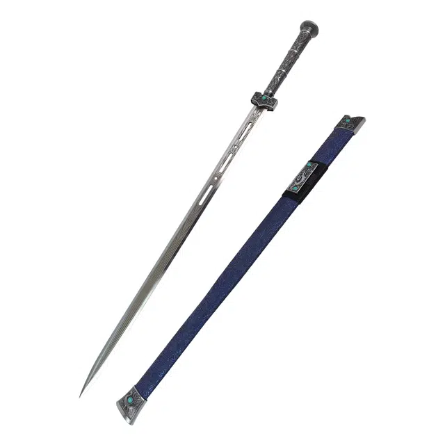 天字号 幽兰剑 杉木鞘合金装龙泉刀剑高锰钢剑身未开刃 成品模型