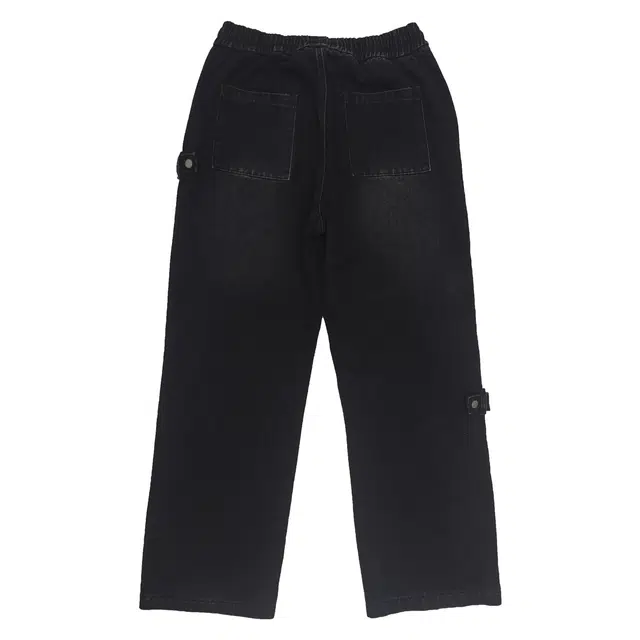 佐菲利 裁片拼接美式复古水洗做旧高街纽扣绑带直筒宽松百搭牛仔裤 男女同款