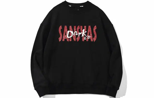 木村三社 至暗时刻印花宽松圆领套头卫衣 男女同款