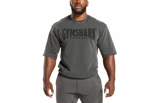 GYMSHARK HERITAGE WASHED SHORT SLEEVE CREW LogoT