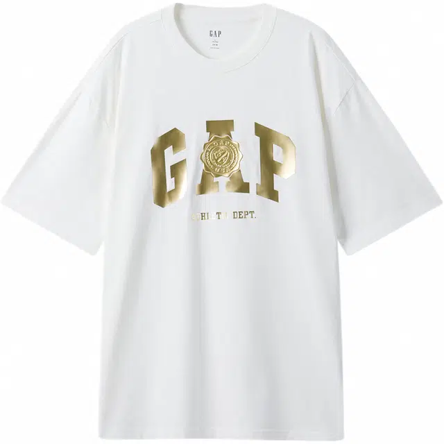 GAP Washed Matte Gold Logo T-Shirt