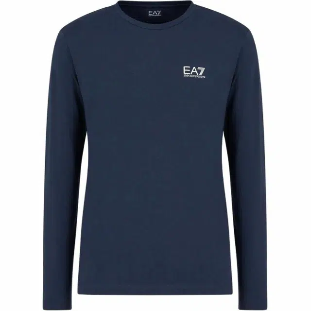 Emporio Armani EA7 SS24 Logo Long Sleeve T-Shirt Navy