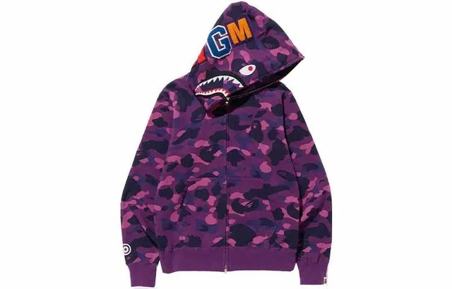 A BATHING APE Color Camo Shark Full Zip Hoodie