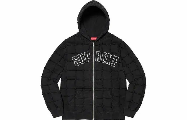 Supreme SS22 Week 17 Reverse Patchwork Zip Up Hooded Sweatshirt