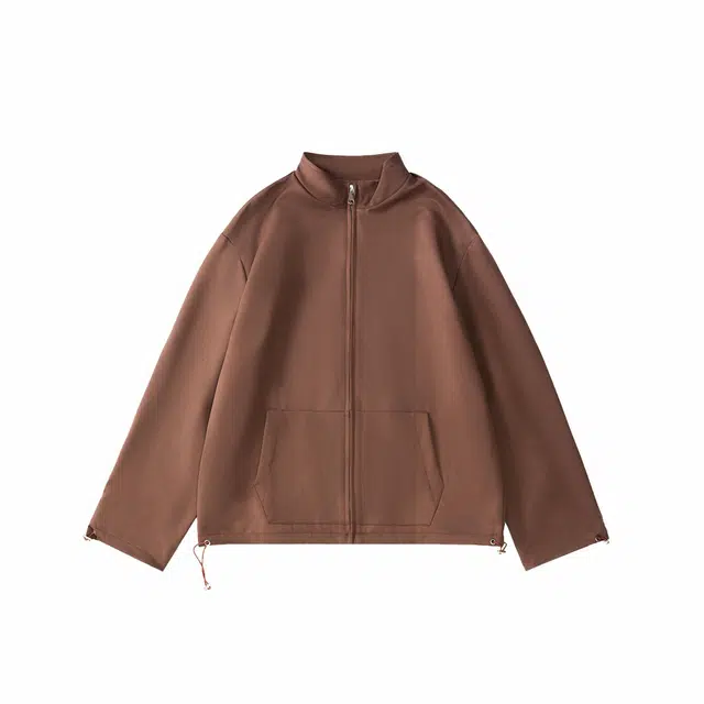 我是大卫 简约基础款纯色外套宽松高级感拉链开衫卫衣 男女同款