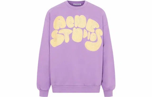 Acne Studios FW22 Logo Embroidered Crewneck Sweatshirt Purple