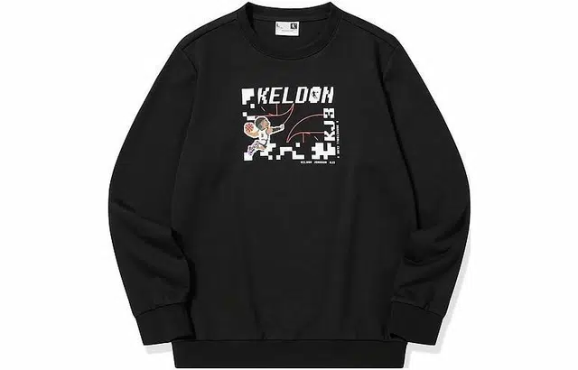 乔丹 男子篮球系列 字母印花休闲圆领运动卫衣 男款 黑色