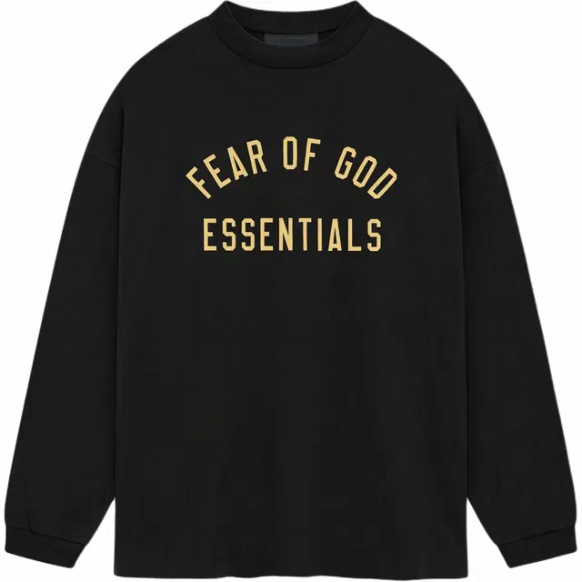 Fear of God Essentials Jersey Long Sleeve Tee Obsidian Black