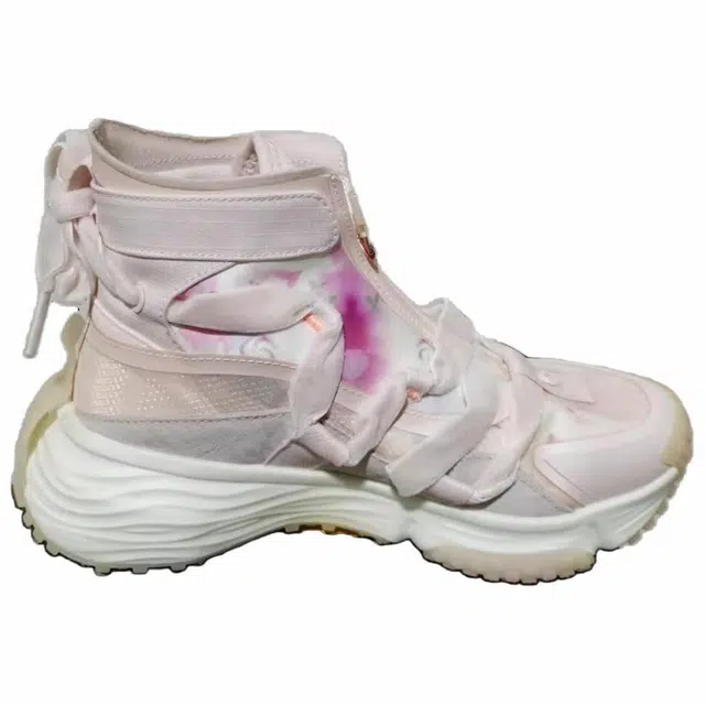 特步 综训系列 舒适 耐磨 高帮 训练鞋 女款 粉白