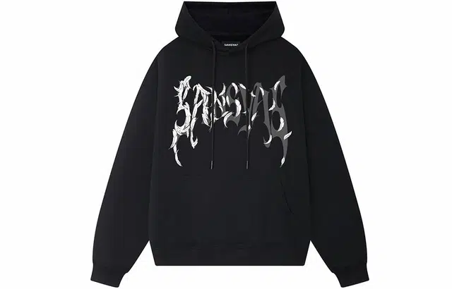 木村三社 鸽子卡通字母印花休闲宽松连帽卫衣 男女同款