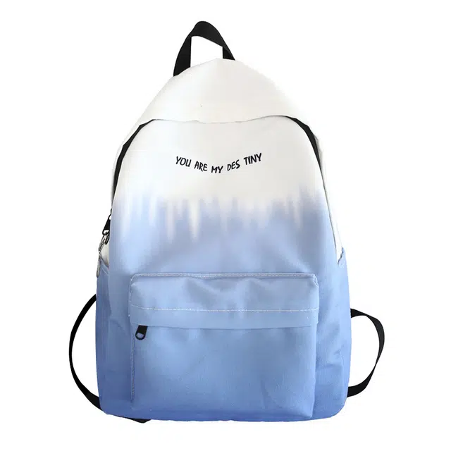 度森袋鼠 渐变撞色时尚百搭 帆布 双肩包 男女同款情侣款 灰色/卡其/绿色/蓝色